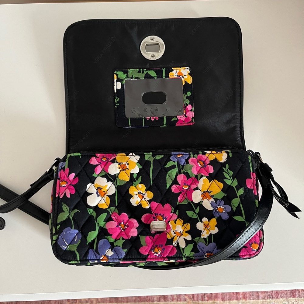 Vera Bradley Quilted Crossbody w/ Multicolor Floral “Wildflower Garden” Print - Picture 2 of 7